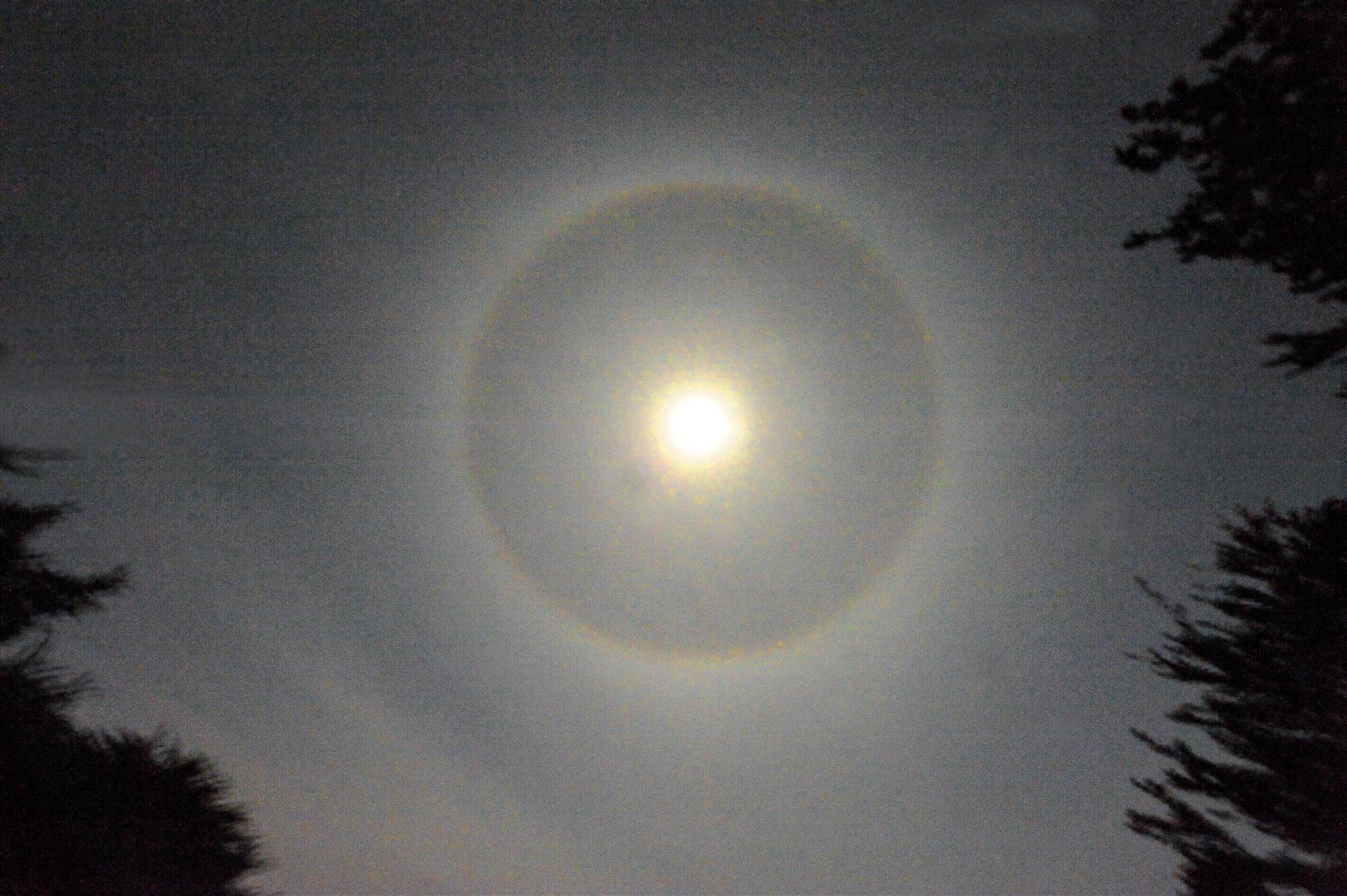 A Halo around the moon often means it will rain soon. – Mendonoma Sightings