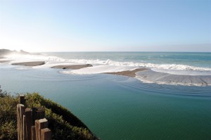 King Tides washing over the Gualala River Sandbar 1.20.15 by Jeanne Jackson (Large)