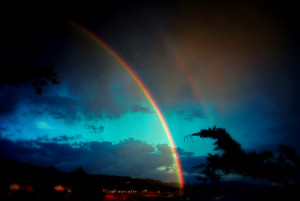 Rainbow at dusk by Peter Cracknell