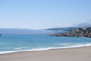 Finger of fog reaches out to Gualala by Jeanne Jackson