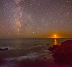 Milky Way and the setting sun by Paul Brewer