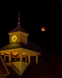 Eclipse of moon in Gualala by Paul Brewer