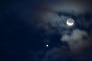 The crescent moon and venus by Don Spear