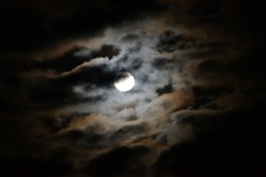 The moon and clouds by Don Spear