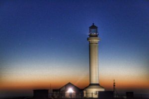 The Point Arena Lighthouse as dusk by Mike Nelson