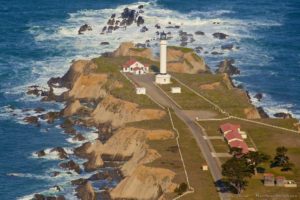 Aerial view of the Point Arena Lighthouse by Craig Tooley