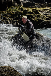 Jack Likins scuba diving for Reef Check California by David Hills